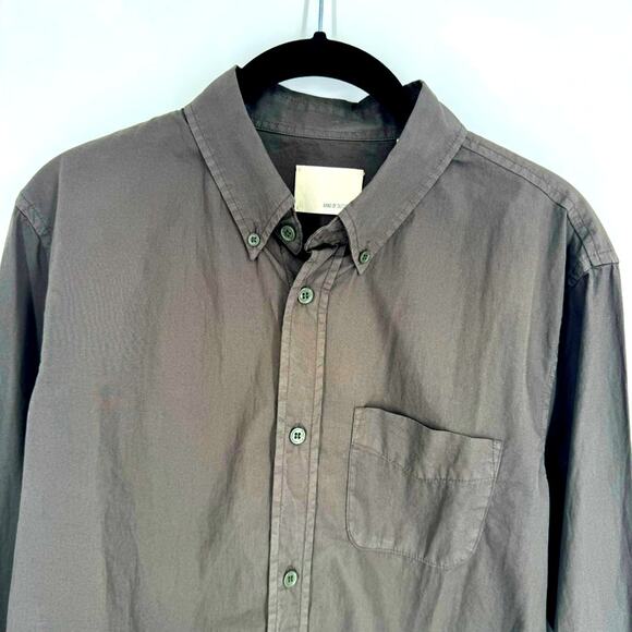 BAND OF OUTSIDERS Shirt Mens Small Cotton Button Down Long Sleeve Gray USA - Picture 5 of 6